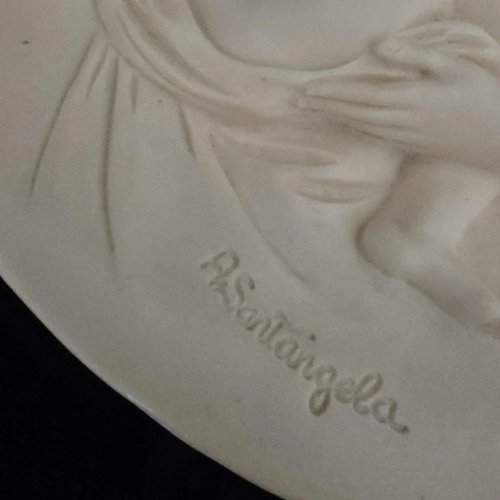 Madonna‎ Profetica Alabaster wall plaque Artist Alberto Santangela Made In Italy